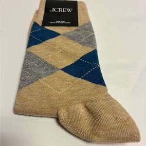 J. Crew Men's Argyle Dress Socks - Beige, Blue, and Gray